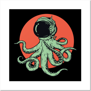 Alien octopus in space Posters and Art